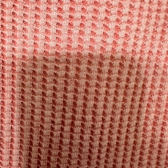 Free People One Colt Thermal Waffle Knit Pink Long Sleeve Top - Size Small - Picture 7 of 8